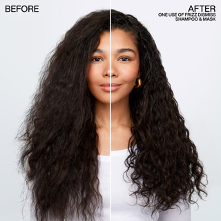 Redken Frizz Dismiss Shampoo 1000ml anti frizz smoothing shampoo with Babassu oil gently cleanses hair controls frizz boosts shine improves softness and helps protect against humidity for all hair types and textures