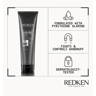 Redken Scalp Relief Anti Dandruff Shampoo 250ml professional scalp care shampoo helps eliminate dandruff flakes soothe irritation moisturise the scalp cleanse buildup and leave hair feeling fresh clean and healthy looking