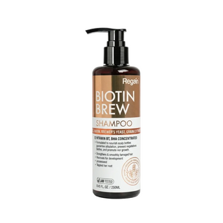 Regain biotin brew shampoo cleanses strengthens hair and supports healthy growth