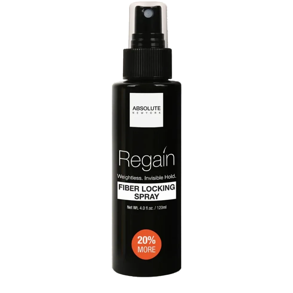 regain fiber locking spray for securing hair fibers long lasting hold humidity resistant natural finish fuller hair appearance
