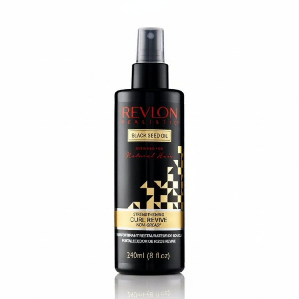 revlon black seed oil curl revive spray hydrates strengthens curls reduces frizz non greasy shine