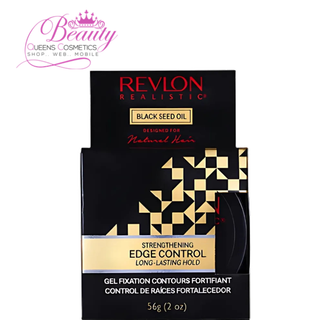 Revlon Realistic Black Seed Oil Strengthening Edge Control 2oz | Long-Lasting Hold