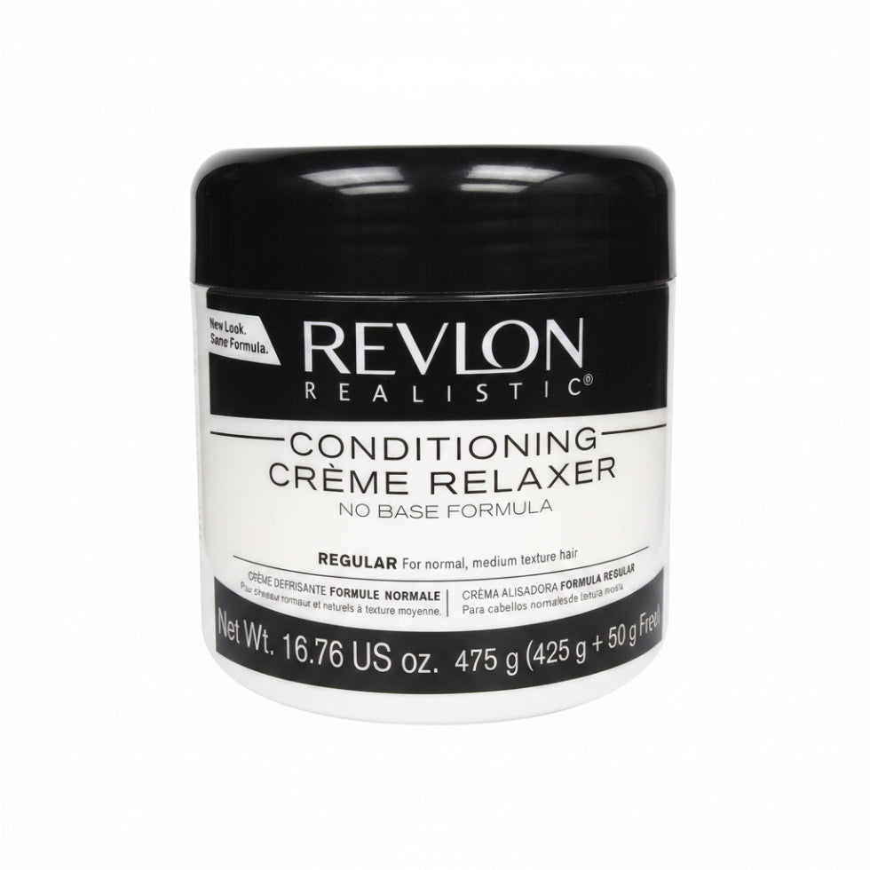 revlon realistic conditioning creme relaxer regular smooths straightens hair adds shine soft manageable