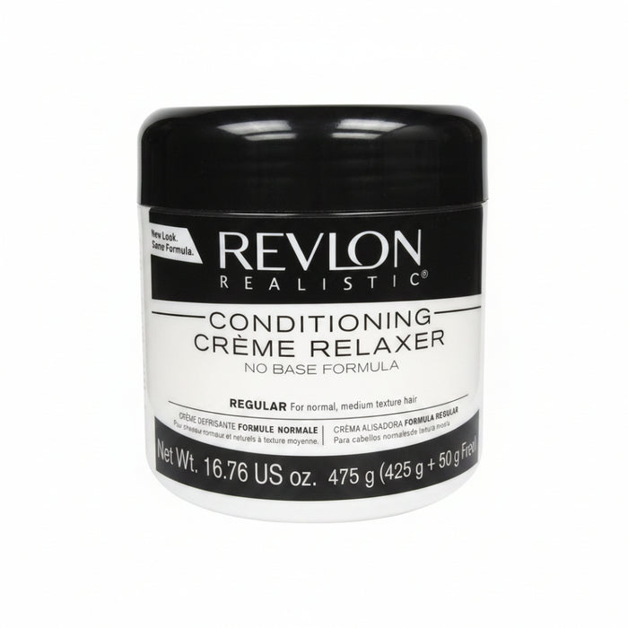 revlon realistic conditioning creme relaxer regular smooths straightens hair adds shine soft manageable