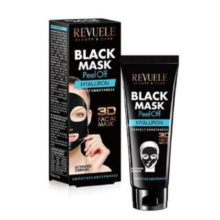 Revuele hyaluron black peel off mask 80ml for hydrating cleansing smooth glowing radiant skin