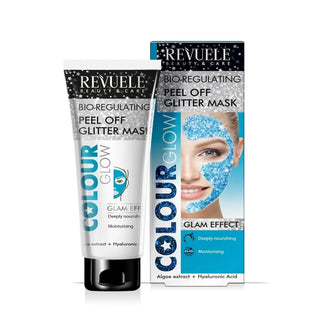 Revuele peel off glitter mask 80ml for exfoliating brightening smooth radiant clear skin