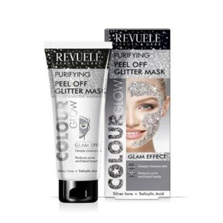 Revuele purifying peel off glitter mask 80ml for deep cleansing pore care smooth clear glowing skin