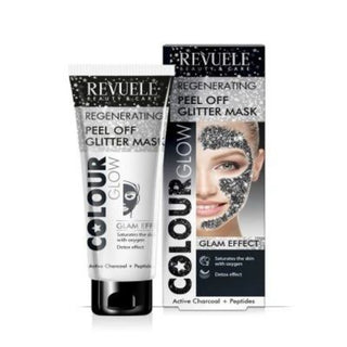 revuele regenerating peel off glitter mask 80ml detox exfoliating face mask for smooth bright and radiant skin care
