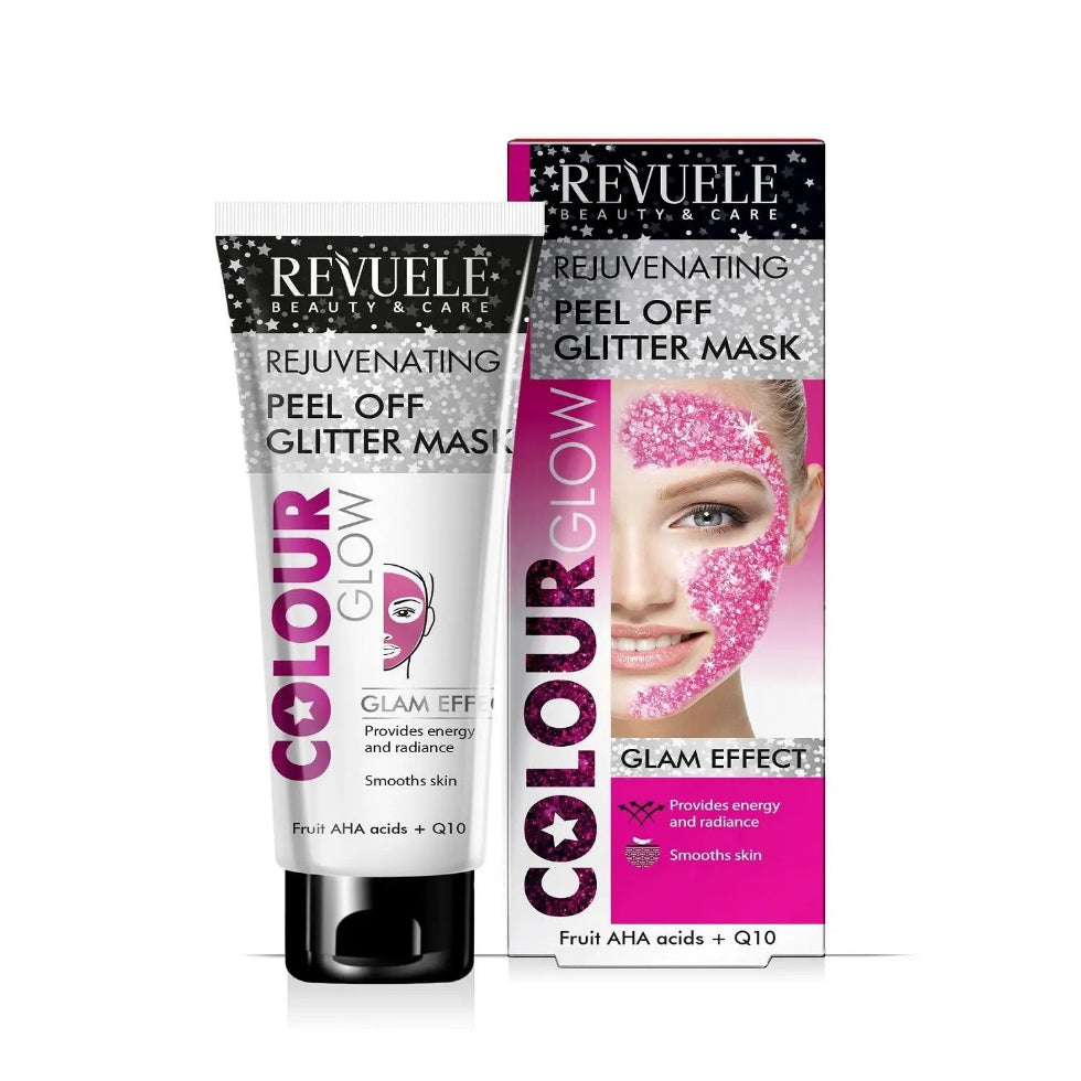 Revuele rejuvenating peel off glitter mask 80ml for firm smooth radiant glowing youthful skin