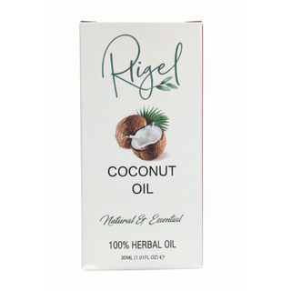 Rigel coconut oil 30ml for hair growth scalp nourishment strengthening and deep conditioning
