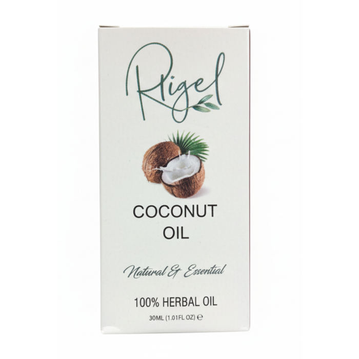 Rigel coconut oil 30ml for hair growth scalp nourishment strengthening and deep conditioning