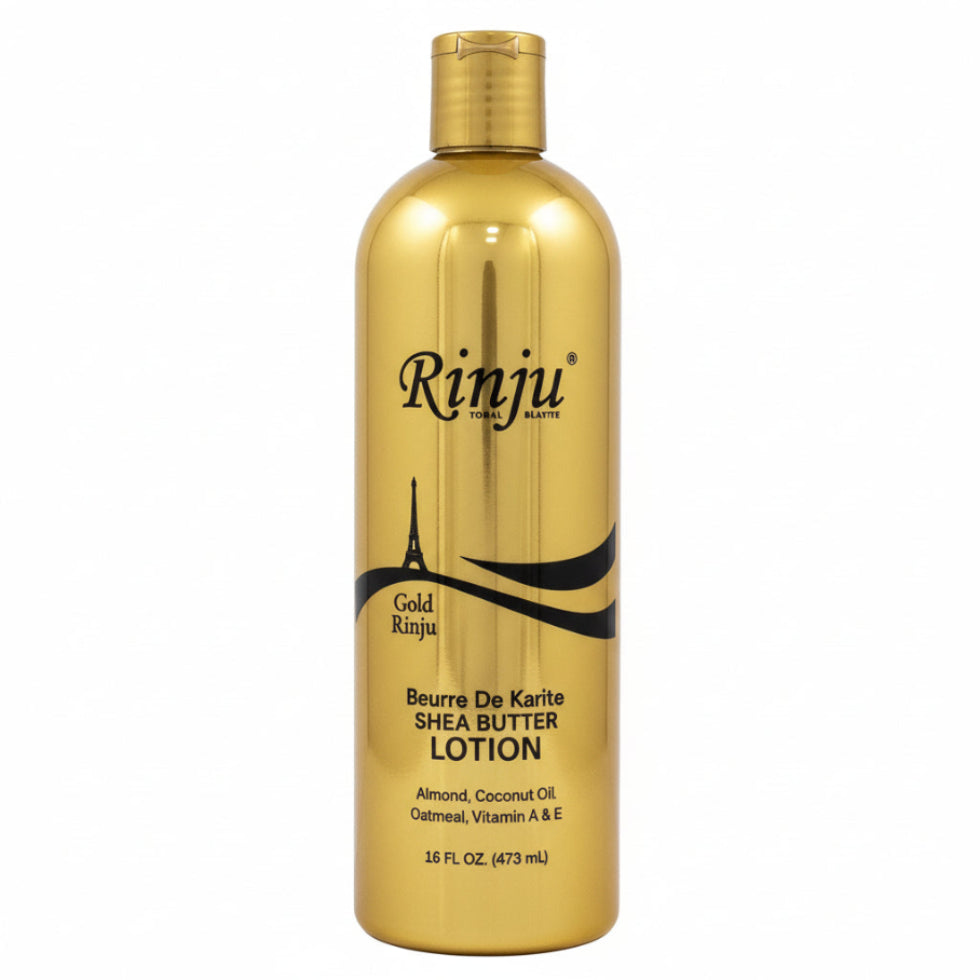 Rinju Beurre De Karite Shea Butter Lotion 16oz bottle for deep hydration smooth nourished glowing skin