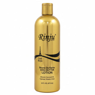 Rinju Beurre De Karite Shea Butter Lotion 16oz bottle for deep hydration smooth nourished glowing skin