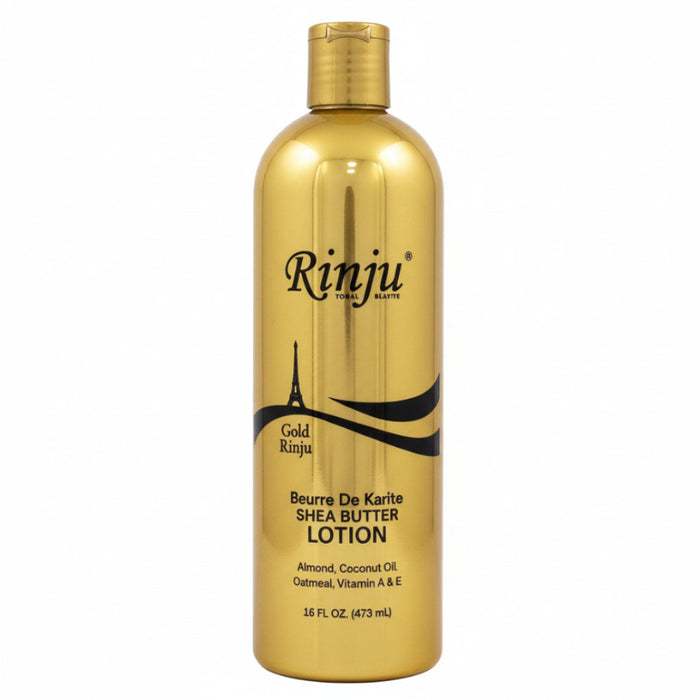 Rinju Beurre De Karite Shea Butter Lotion 16oz bottle for deep hydration smooth nourished glowing skin