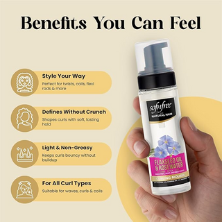 Sofnfree Flaxseed Oil & Rosewater Curling Mousse 200ml | Defined, Bouncy Curls
