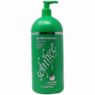 SOFNFREE oil moisturiser with Keravite hydrates and strengthens hair