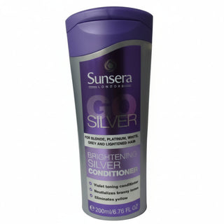 Sunséra London silver brightening conditioner anti brass purple conditioner for blonde grey shiny hair