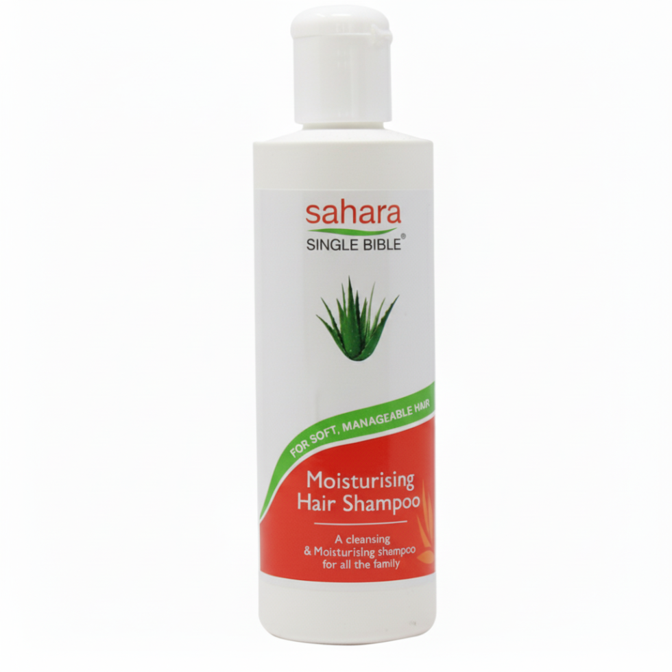 Sahara single bible moisturising hair shampoo gentle cleansing and hydration for soft hair