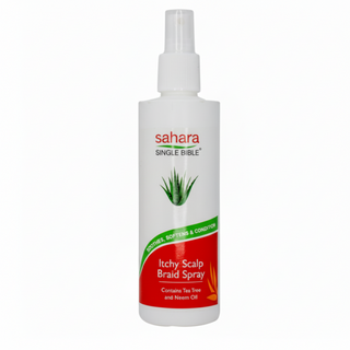 Sahara single bible braid spray soothes itchy scalp and hydrates hair under braids