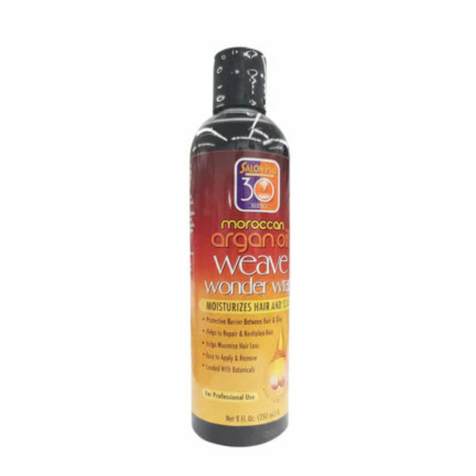 salon pro 30 sec moroccan argan oil weave wonder wrap black 8oz hair and scalp protection for weave installation
