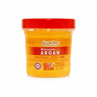 salon pro moroccan argan maximum hold gel 8oz strong hold styling gel frizz control smooth shiny hair