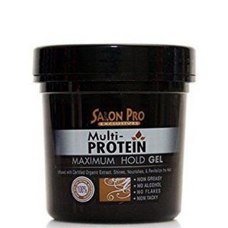 Salon Pro multi protein maximum hold gel 8oz strong styling control gel for long lasting hairstyles