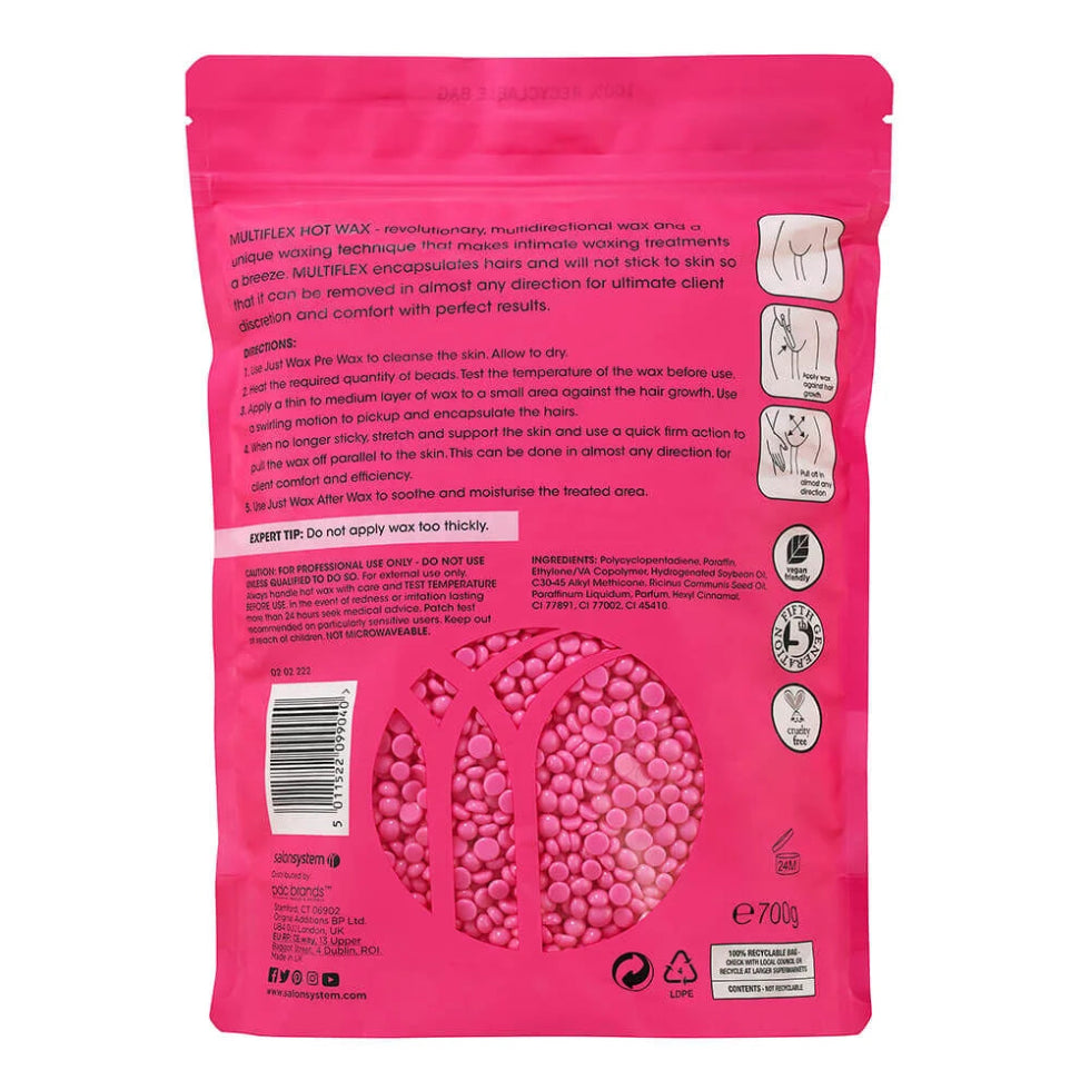 Salon System Just Wax multiflex berrylicious hot wax 700g for stripless hair removal
