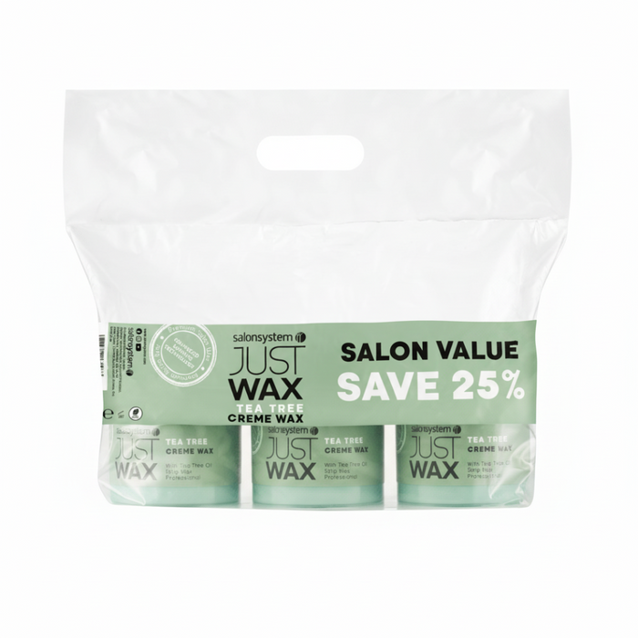 Salon System Just Wax Tea Tree Cream Wax 450g | Professional Strip Wax