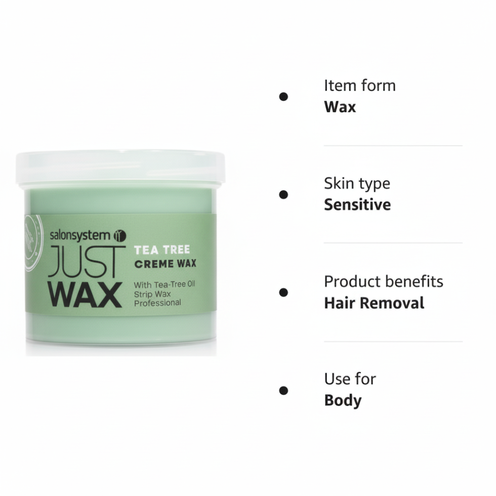 Salon System Just Wax tea tree cream wax with tea tree oil professional strip wax for hair removal