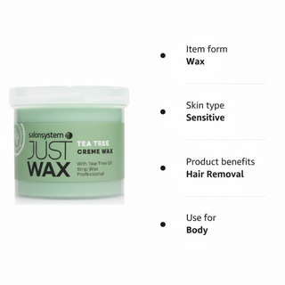 Salon System Just Wax tea tree cream wax with tea tree oil professional strip wax for hair removal