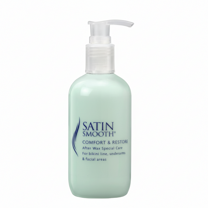 satin smooth comfort restore after wax lotion 250ml soothing hydrating post waxing skin care lotion
