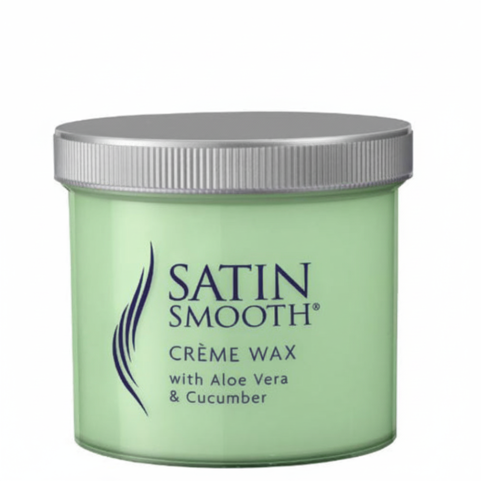 satin smooth creme wax aloe vera cucumber 425g soothing hair removal wax sensitive skin smooth finish