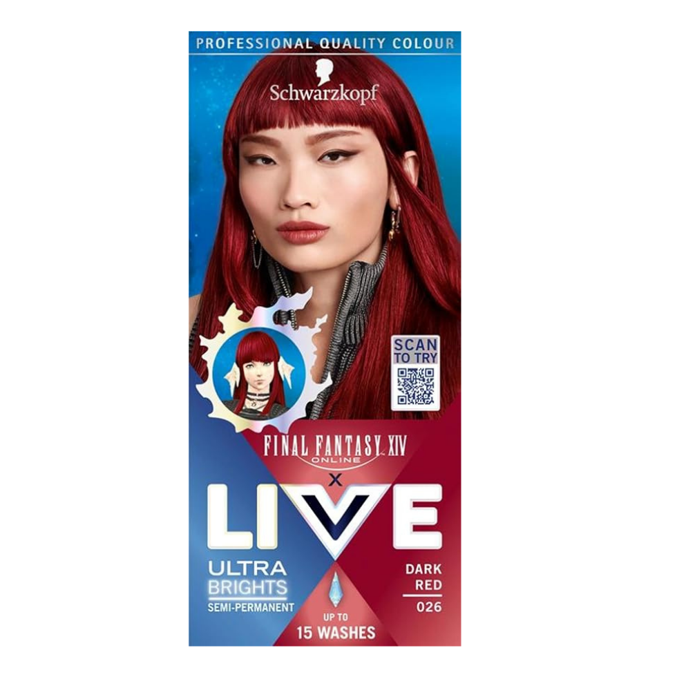 schwarzkopf live 026 dark red semi permanent ultra brights hair color rich red fashion dye for bold creative and expressive styling