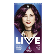 Schwarzkopf LIVE 046 cyber purple permanent hair dye for vibrant bold purple color and glossy salon shine