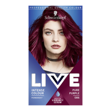 Schwarzkopf LIVE 086 pure purple permanent hair dye for vibrant bold purple color and glossy salon shine