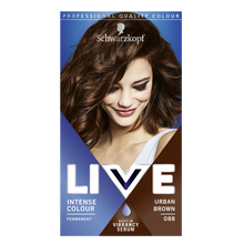 Schwarzkopf LIVE 088 urban brown permanent hair dye for rich natural brown color and glossy salon shine