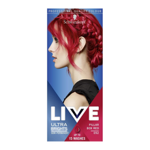 schwarzkopf live 092 pillar box red semi permanent ultra brights hair color intense red fashion dye for bold and creative styling