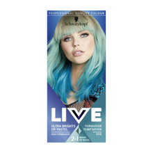 schwarzkopf live 096 turquoise temptation semi permanent ultra brights hair color vibrant turquoise fashion dye for creative and bold styling