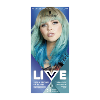 schwarzkopf live 096 turquoise temptation semi permanent ultra brights hair color vibrant turquoise fashion dye for creative and bold styling