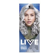 schwarzkopf live 098 steel silver semi permanent ultra brights hair color metallic silver fashion dye for modern and creative styling