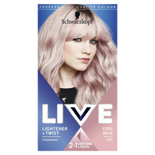 Schwarzkopf LIVE 101 cool rose permanent hair dye for soft rose pink color and glossy salon shine