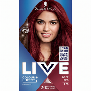schwarzkopf live colour and lift l75 deep red permanent hair dye vibrant red shade