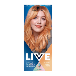 schwarzkopf live p122 perfect peach semi permanent ultra brights hair color soft peach pastel dye for creative and trendy styling