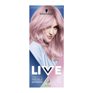 schwarzkopf live p123 rose gold semi permanent ultra brights hair color soft rose gold pastel dye for elegant and creative styling