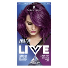 Schwarzkopf LIVE U69 Amethyst Chrome permanent purple hair dye for bold vibrant salon quality results