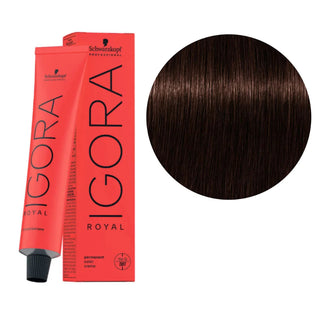 Schwarzkopf Professional IGORA ROYAL 3-68 Dark Brown Copper Red Hair Colour 60ml for rich copper red brown tone, gray coverage, and salon results.