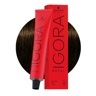 Schwarzkopf Professional IGORA ROYAL 4-63 Medium Matte Chocolate Brown Hair Colour 60ml for rich chocolate brown color, gray coverage, and professional salon results.