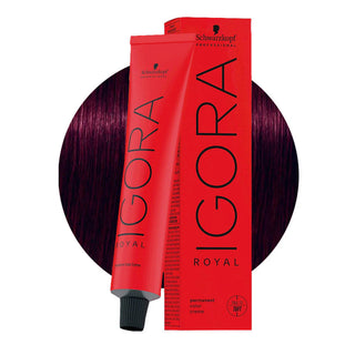 Schwarzkopf Professional IGORA ROYAL 4-99 Extra Medium Violet Brown Hair Colour 60ml for rich violet-brown color, gray coverage, and professional salon results.
