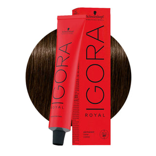 Schwarzkopf Professional IGORA ROYAL 5-00 Extra Natural Light Brown Hair Colour 60ml for enhanced gray coverage and natural light brown salon color.