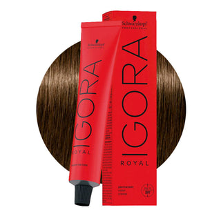 Schwarzkopf Professional IGORA ROYAL 5-4 Beige Light Brown Hair Colour 60ml for natural beige brown color, gray coverage, and professional salon results.